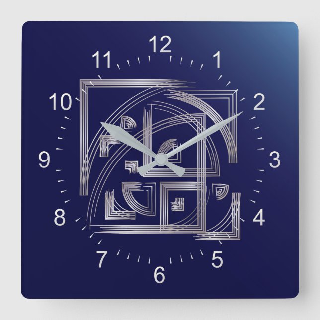 Fibonacci puzzle square wall clock (Front)