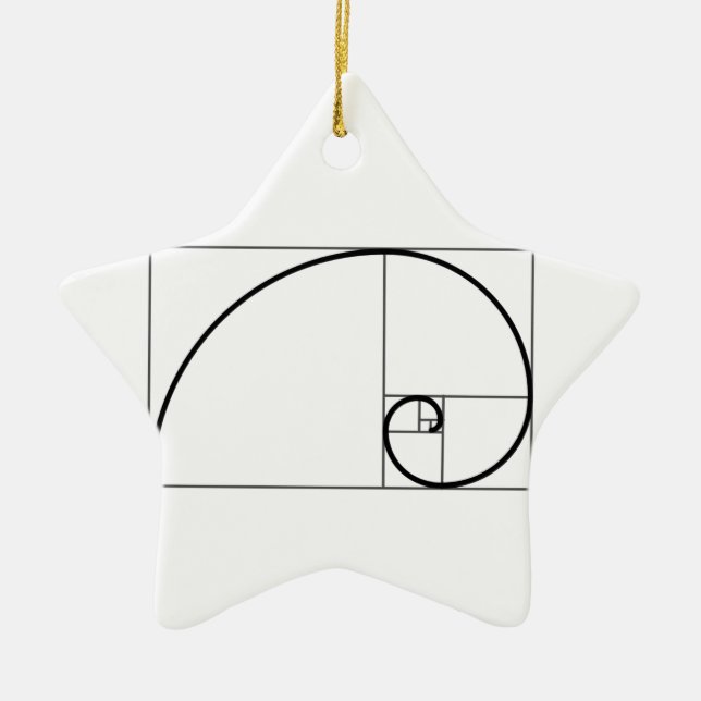 Fibonacci Ratio Ceramic Tree Decoration (Front)