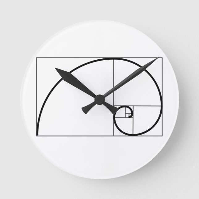 Fibonacci Ratio Round Clock (Front)