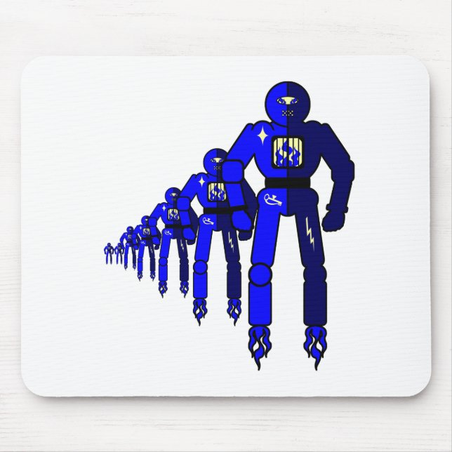 Fibonacci Robots Mouse Mat (Front)