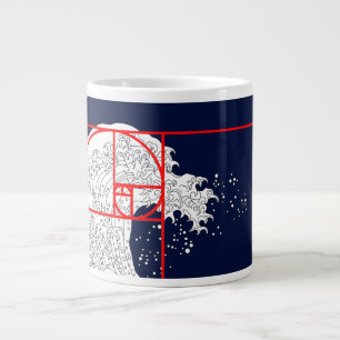 Fibonacci Sequence and The Great Wave Large Coffee Mug