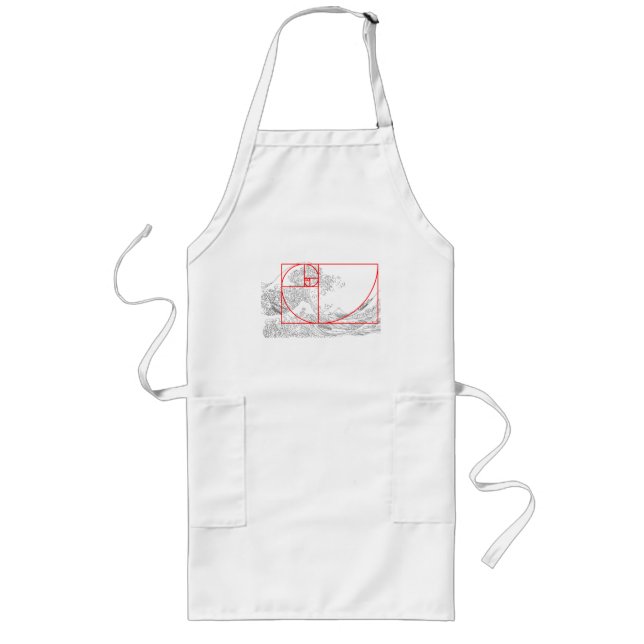 Fibonacci Sequence and The Great Wave Long Apron (Front)