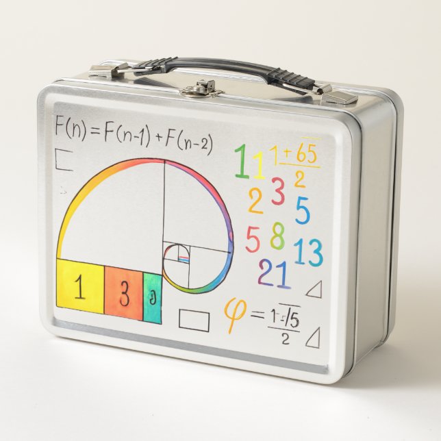 Fibonacci Sequence & Golden Ratio Math Metal Lunch Metal Lunch Box (Front)