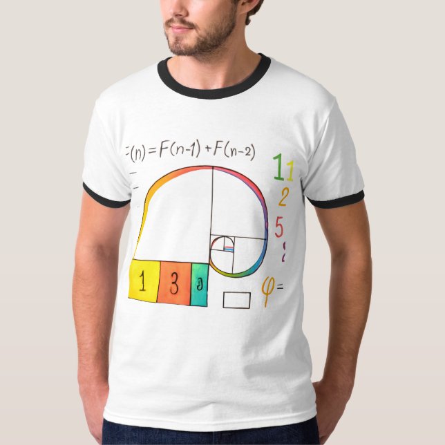 Fibonacci Sequence & Golden Ratio Math T-Shirt (Front)