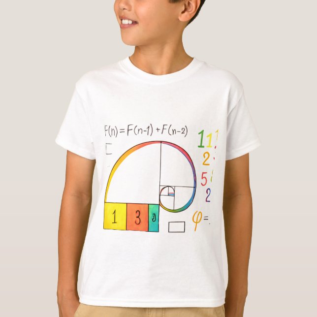 Fibonacci Sequence & Golden Ratio Math T-Shirt (Front)