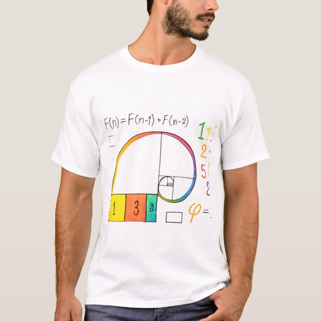 Fibonacci Sequence & Golden Ratio Math T-Shirt (Front)