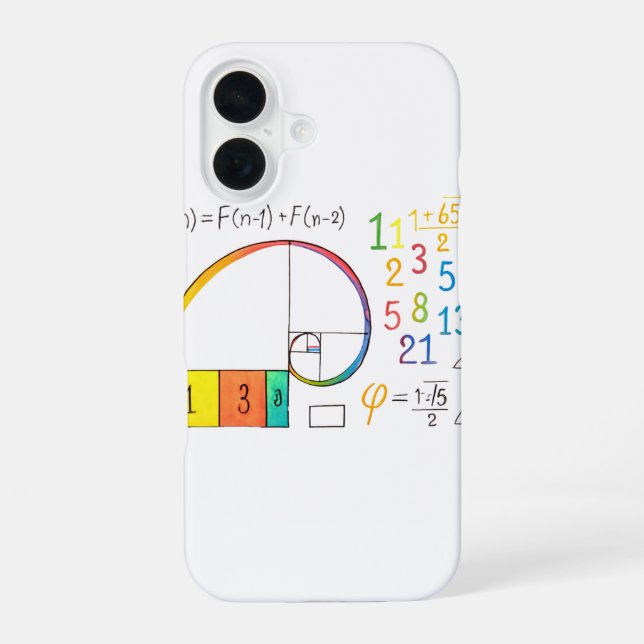 Fibonacci Sequence Spiral iPhone Case (Back)