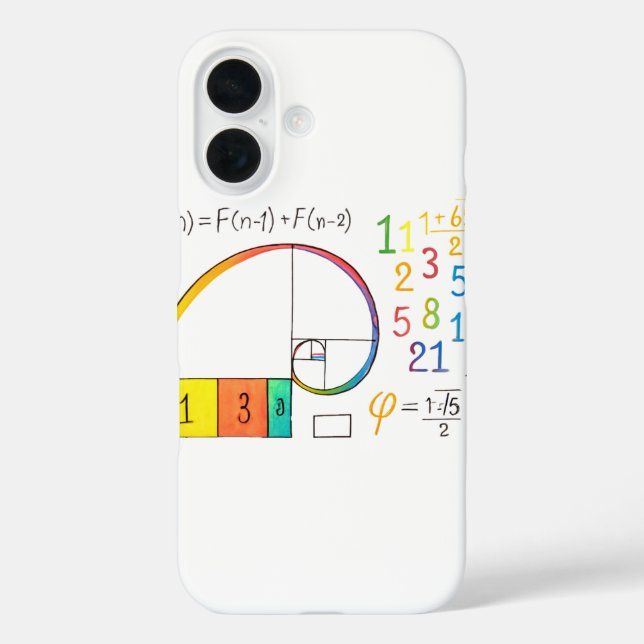 Fibonacci Sequence Spiral iPhone Case (Back)