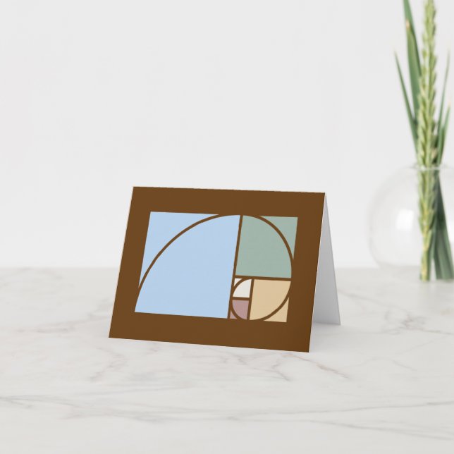 Fibonacci spiral and golden ratio rectangles card (Front)