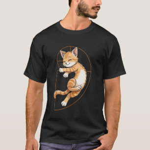 Fibonacci Spiral Cat Relaxing Math T-Shirt
