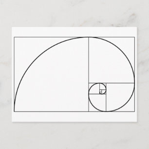 Fibonacci Spiral Golden Ratio Postcard