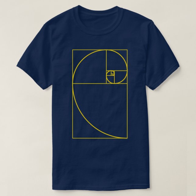 Fibonacci Spiral Golden Ratio Spiral  T-Shirt (Design Front)