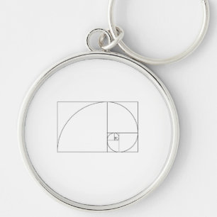 Fibonacci Spiral Key Ring