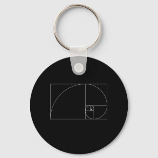 Fibonacci Spiral Key Ring
