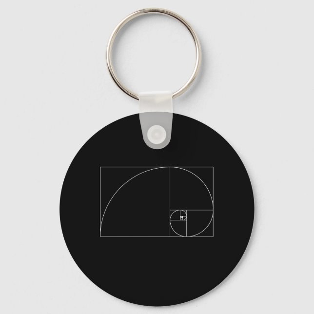 Fibonacci Spiral Key Ring (Front)