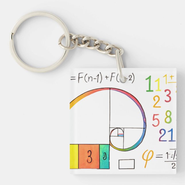Fibonacci Spiral keychain (Front)