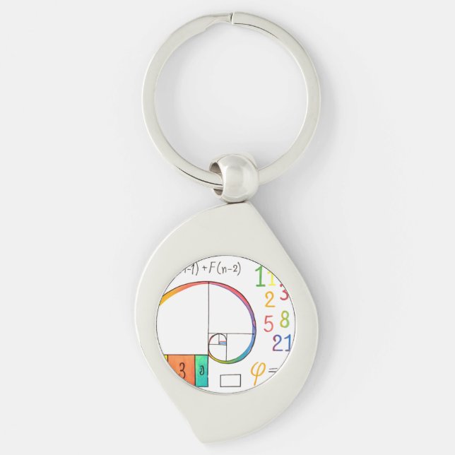 Fibonacci Spiral keychain (Front)