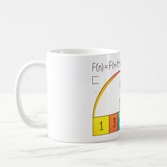 Fibonacci Spiral Math Mug (Left)