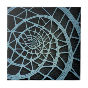 Fibonacci Spiral Modern Art Ceramic Tile