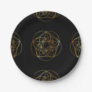 Fibonacci Spiral- The sacred geometry Paper Plate