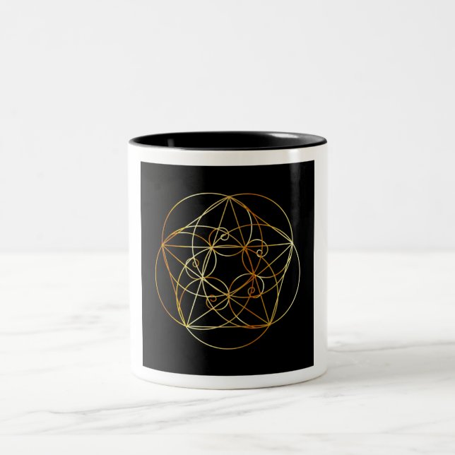 Fibonacci Spiral- The sacred geometry Two-Tone Coffee Mug (Center)