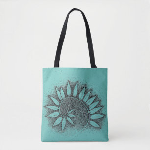 Fibonacci vine tote bag