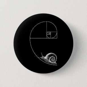 Fibonacci With Snail Mathematics Math Teacher Geom 6 Cm Round Badge