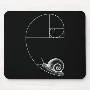 Fibonacci With Snail Mathematics Math Teacher Geom Mouse Mat