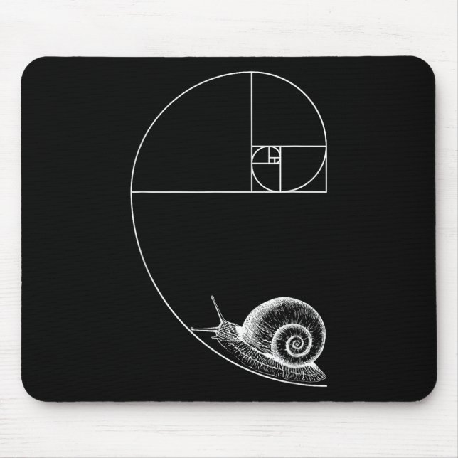 Fibonacci With Snail Mathematics Math Teacher Geom Mouse Mat (Front)