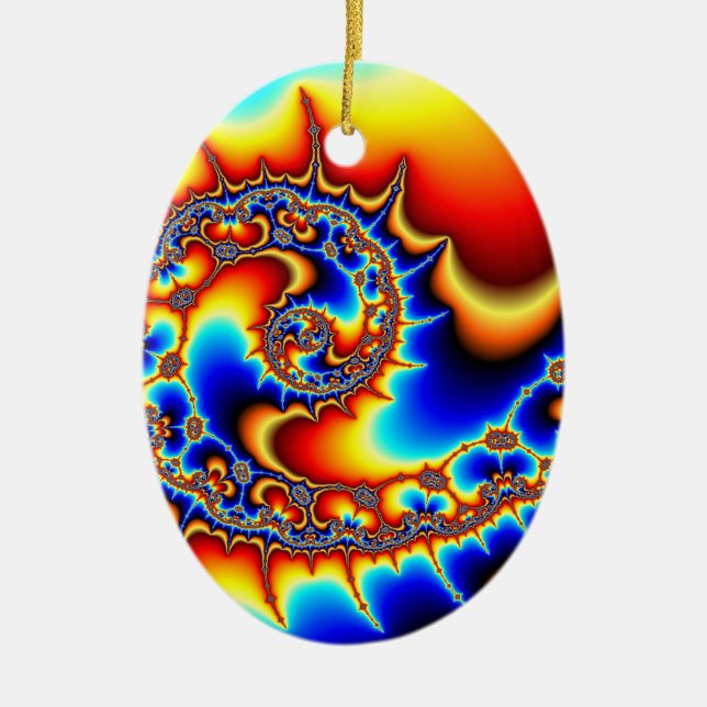Fibonaccispikeral Ceramic Tree Decoration (Front)