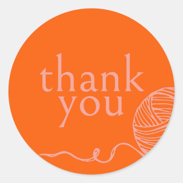 Fibre Artist Thank You Modern Yarn Round Sticker (Front)