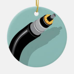 Fibre optic cable ceramic tree decoration