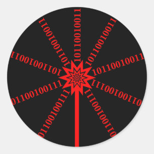 Fibre Optic Data Burst Classic Round Sticker