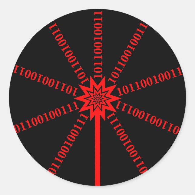 Fibre Optic Data Burst Classic Round Sticker (Front)