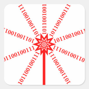 Fibre Optic Data Burst Square Sticker