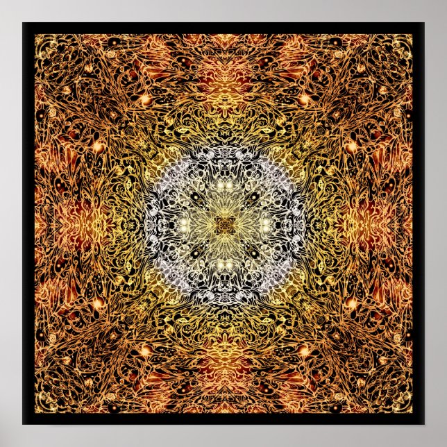 Fibres of Light Mandala Poster (Front)