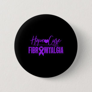 Fibro Awareness Hope Cure Fibromyalgia Purple Ribb 6 Cm Round Badge