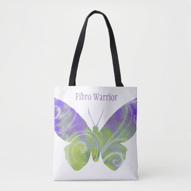Fibro Butterfly Tote With Black Handles Bag (Front)