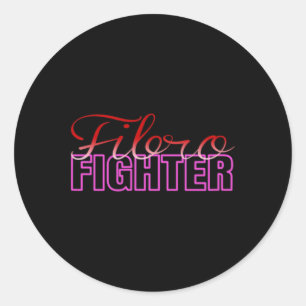 Fibro Fighter Fibromyalgia Awareness Classic Round Sticker