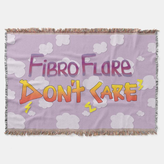 Fibro Flare Don't Care Throw Blanket (Front)