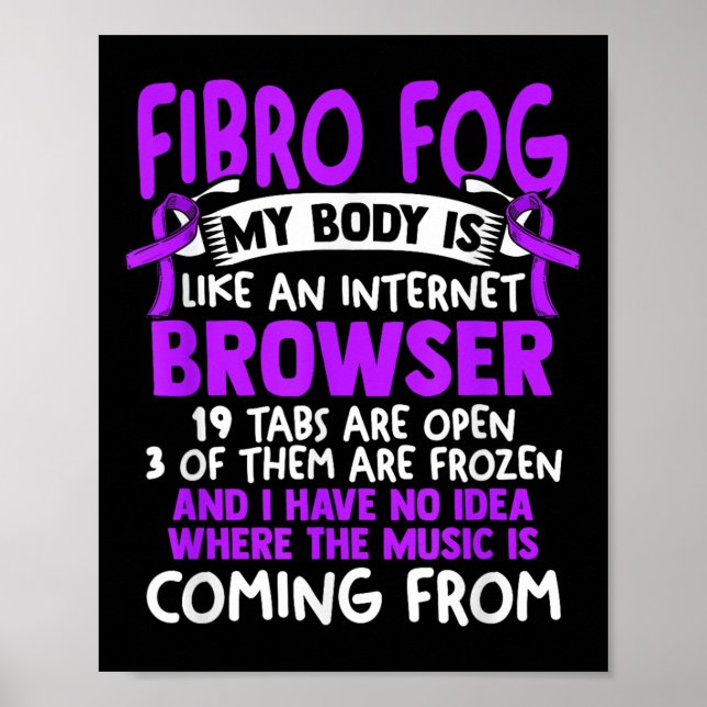 Fibro Fog - Fibro Survivor Funny Fibromyalgia Awar Poster (Front)