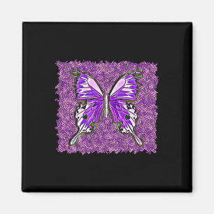 Fibro Lupus Stained Glass Butterfly Art Spoonie Magnet