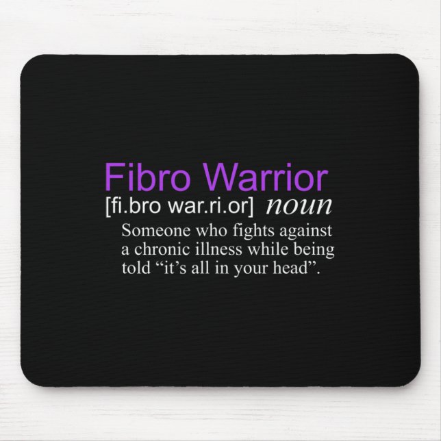 Fibro Warrior Fibromyalgia Awareness  Mouse Mat (Front)
