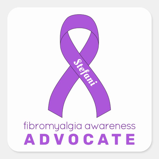 Fibromyalgia Advocate White Square Sticker (Front)