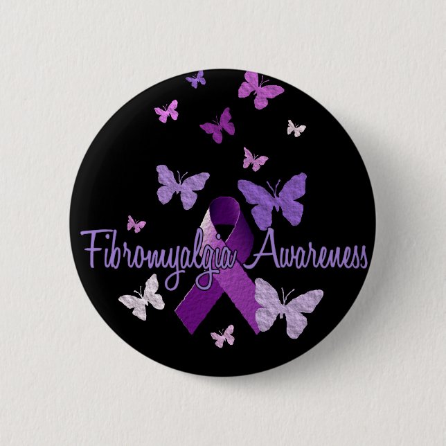 Fibromyalgia Awareness 6 Cm Round Badge (Front)