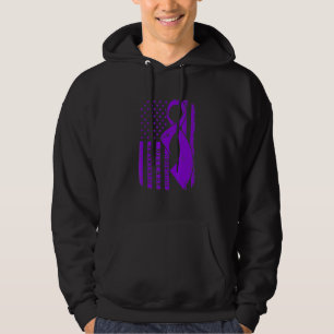Fibromyalgia Awareness American Flag Nobody Fight Hoodie