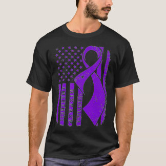 Fibromyalgia Awareness American Flag Nobody Fight  T-Shirt