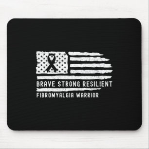 Fibromyalgia Awareness Brave Strong Resilient Warr Mouse Mat