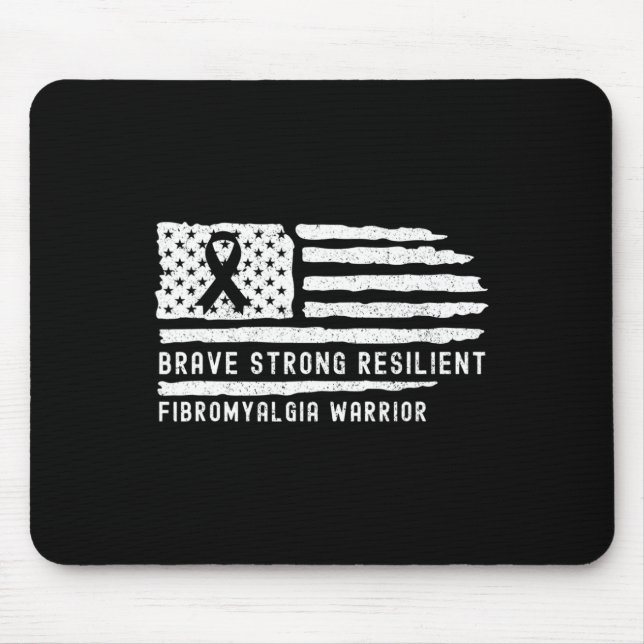 Fibromyalgia Awareness Brave Strong Resilient Warr Mouse Mat (Front)