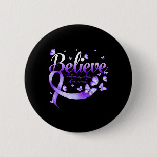Fibromyalgia Awareness Butterfly  6 Cm Round Badge